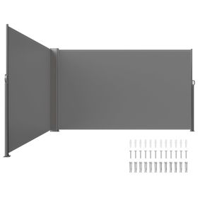 VEVOR Retractable Side Awning, 71''x 236'' Full Aluminum Rust-Proof Patio Sunshine Screen, Outdoor Privacy Divider & Wind Screen, Works for Courtyard