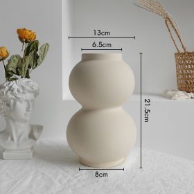 Simplicity Ceramic Vase Dry Flower Arrangement Home Decoration Ornament Living Room Display Art Vases (Option: A)